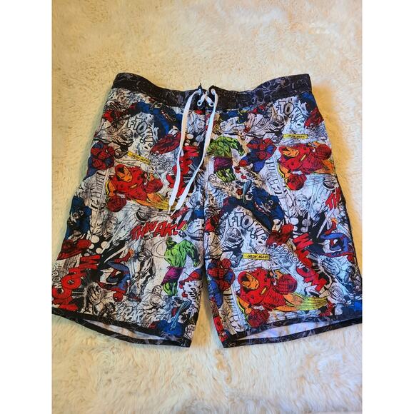 Marvel Swim Trunks Mens Extra Large Superhero Shorts Bathing Suit Pool Surf - Picture 1 of 4